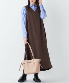 SHIPS / シップス ロング・マキシ丈ワンピース | SHIPS Colors:〈手洗い可能〉プリーツ コンビ ジャンパー ワンピース