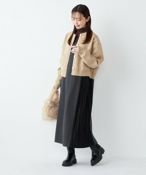 SHIPS / シップス ロング・マキシ丈ワンピース | SHIPS Colors:〈手洗い可能〉プリーツ コンビ ジャンパー ワンピース | 詳細4