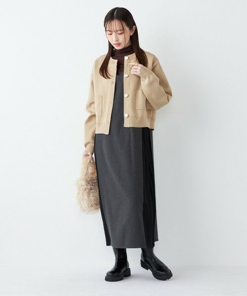 SHIPS / シップス ロング・マキシ丈ワンピース | SHIPS Colors:〈手洗い可能〉プリーツ コンビ ジャンパー ワンピース | 詳細7