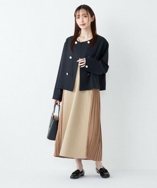 SHIPS / シップス ロング・マキシ丈ワンピース | SHIPS Colors:〈手洗い可能〉プリーツ コンビ ジャンパー ワンピース | 詳細20