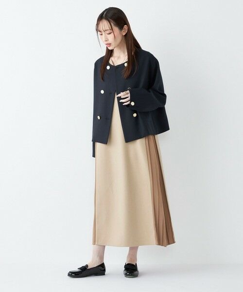 SHIPS / シップス ロング・マキシ丈ワンピース | SHIPS Colors:〈手洗い可能〉プリーツ コンビ ジャンパー ワンピース | 詳細22