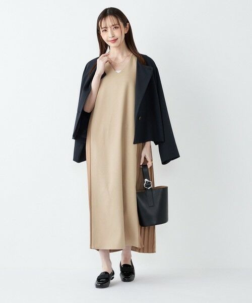 SHIPS / シップス ロング・マキシ丈ワンピース | SHIPS Colors:〈手洗い可能〉プリーツ コンビ ジャンパー ワンピース | 詳細23