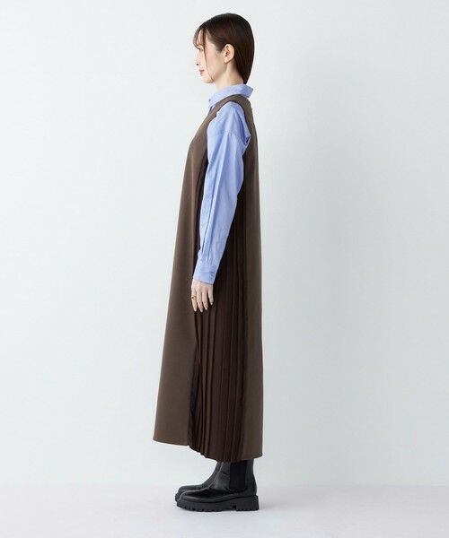 SHIPS / シップス ロング・マキシ丈ワンピース | SHIPS Colors:〈手洗い可能〉プリーツ コンビ ジャンパー ワンピース | 詳細27