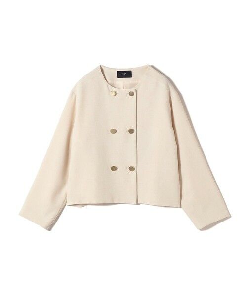 SHIPS / シップス ノーカラージャケット | 《予約》SHIPS Colors:〈手洗い可能〉ポリエステル/リネン スラブ ノーカラージャケット◆ | 詳細1