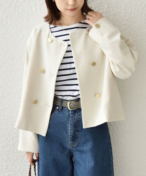 SHIPS / シップス ノーカラージャケット | 《予約》SHIPS Colors:〈手洗い可能〉ポリエステル/リネン スラブ ノーカラージャケット◆ | 詳細6