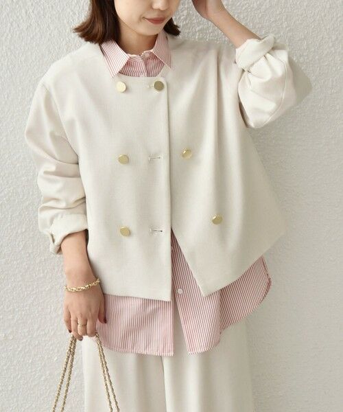 SHIPS / シップス ノーカラージャケット | 《予約》SHIPS Colors:〈手洗い可能〉ポリエステル/リネン スラブ ノーカラージャケット◆ | 詳細8