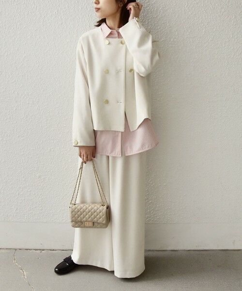 SHIPS / シップス ノーカラージャケット | 《予約》SHIPS Colors:〈手洗い可能〉ポリエステル/リネン スラブ ノーカラージャケット◆ | 詳細9