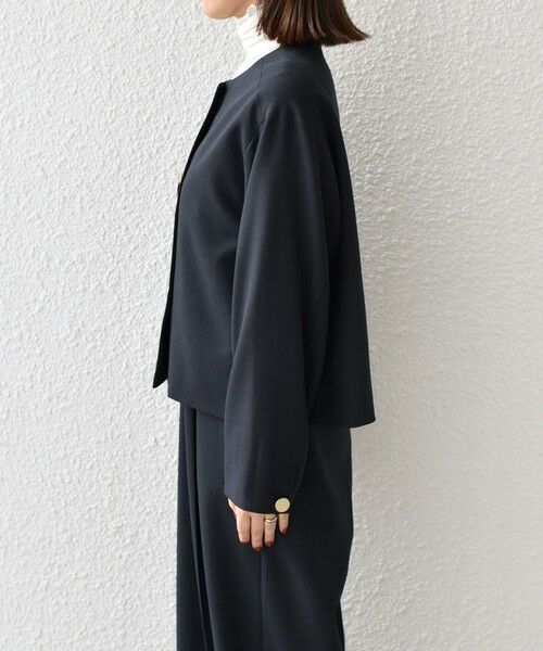 SHIPS / シップス ノーカラージャケット | 《予約》SHIPS Colors:〈手洗い可能〉ポリエステル/リネン スラブ ノーカラージャケット◆ | 詳細21