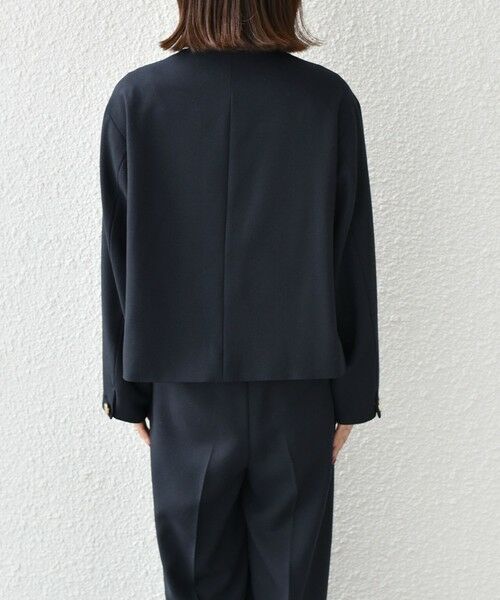 SHIPS / シップス ノーカラージャケット | 《予約》SHIPS Colors:〈手洗い可能〉ポリエステル/リネン スラブ ノーカラージャケット◆ | 詳細22