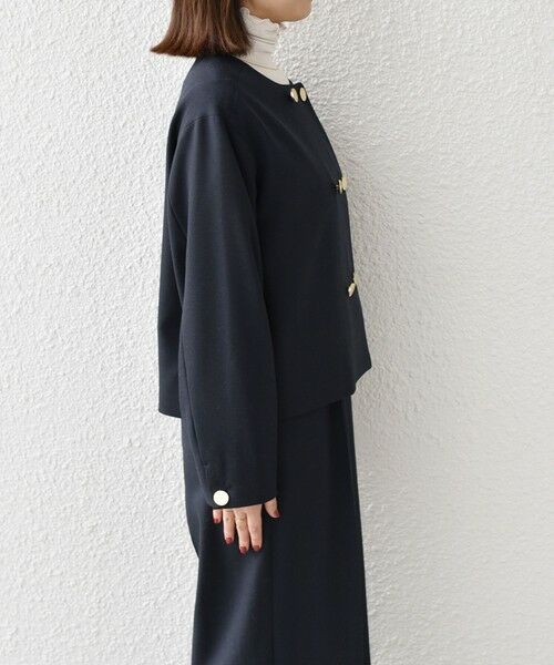 SHIPS / シップス ノーカラージャケット | 《予約》SHIPS Colors:〈手洗い可能〉ポリエステル/リネン スラブ ノーカラージャケット◆ | 詳細23