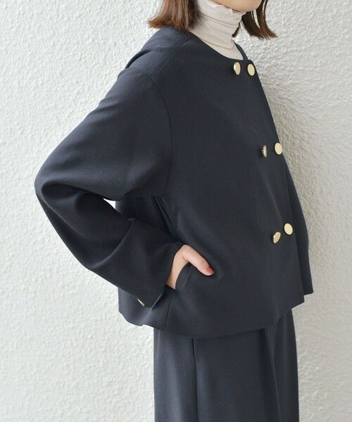 SHIPS / シップス ノーカラージャケット | 《予約》SHIPS Colors:〈手洗い可能〉ポリエステル/リネン スラブ ノーカラージャケット◆ | 詳細24