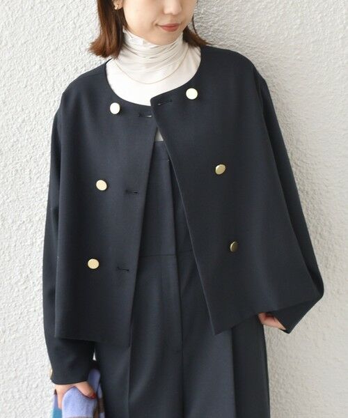 SHIPS / シップス ノーカラージャケット | 《予約》SHIPS Colors:〈手洗い可能〉ポリエステル/リネン スラブ ノーカラージャケット◆ | 詳細29