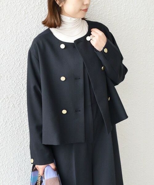 SHIPS / シップス ノーカラージャケット | 《予約》SHIPS Colors:〈手洗い可能〉ポリエステル/リネン スラブ ノーカラージャケット◆ | 詳細30