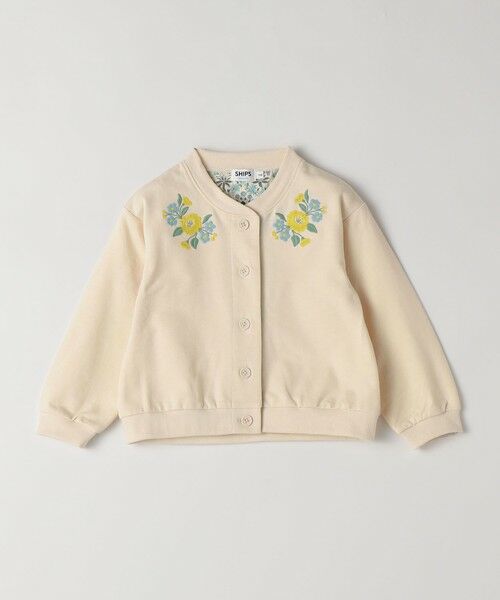 SHIPS / シップス カーディガン・ボレロ | 《予約》SHIPS Colors:80〜130cm / 〈洗濯機可能〉フラワー 刺繍 カーディガン◆（ベージュ）