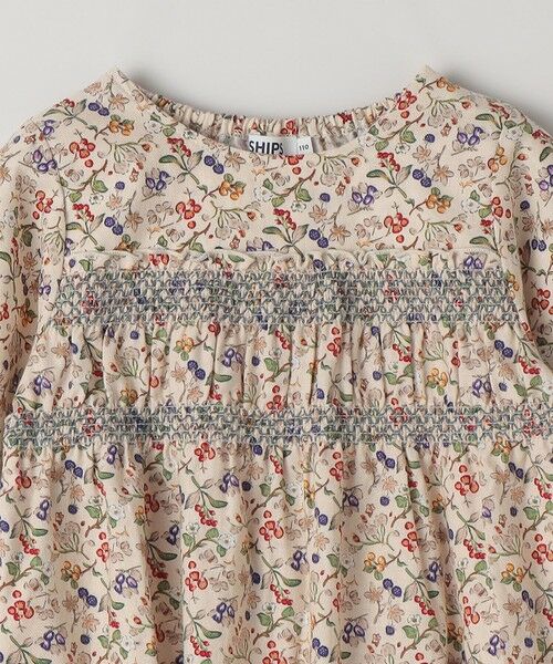 SHIPS / シップス ロング・マキシ丈ワンピース | 《予約》SHIPS Colors:90〜140cm/〈洗濯機可能〉スモッキング フラワーワンピース◆ | 詳細4