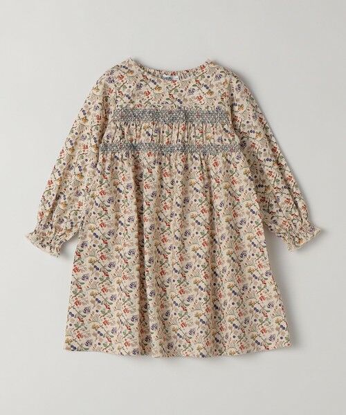 SHIPS / シップス ロング・マキシ丈ワンピース | 《予約》SHIPS Colors:90〜140cm/〈洗濯機可能〉スモッキング フラワーワンピース◆（ナチュラル）