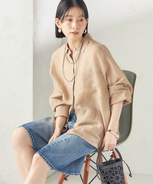 SHIPS / シップス シャツ・ブラウス | 《予約》〈手洗い可能〉IMPERIAL LINEN 混 オーバー サイズ シャツ（ベージュ）