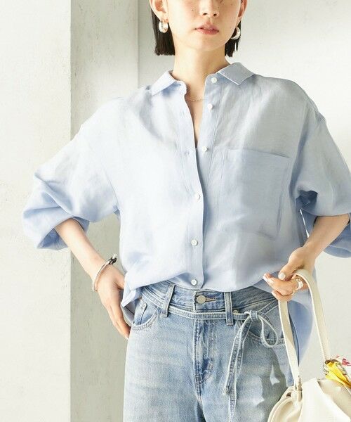 SHIPS / シップス シャツ・ブラウス | 《一部追加予約》〈手洗い可能〉IMPERIAL LINEN 混 オーバー サイズ シャツ（サックスブルー）