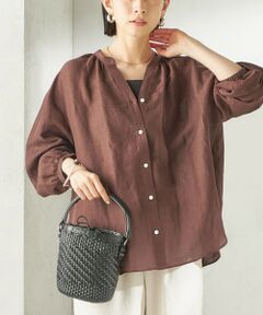 SHIPS / シップス シャツ・ブラウス | 《一部追加予約》〈手洗い可能〉IMPERIAL LINEN 混 バンドカラー スキッパー シャツ