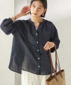 SHIPS / シップス シャツ・ブラウス | 《予約》〈手洗い可能〉IMPERIAL LINEN 混 バンドカラー スキッパー シャツ