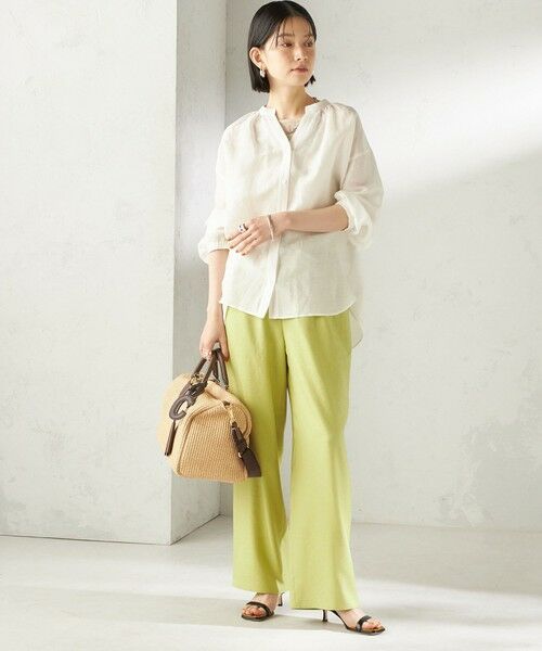 SHIPS / シップス シャツ・ブラウス | 《予約》〈手洗い可能〉IMPERIAL LINEN 混 バンドカラー スキッパー シャツ | 詳細1