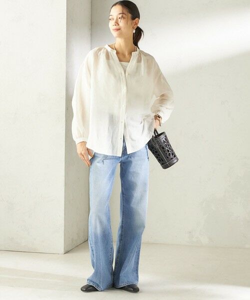 SHIPS / シップス シャツ・ブラウス | 《予約》〈手洗い可能〉IMPERIAL LINEN 混 バンドカラー スキッパー シャツ | 詳細10