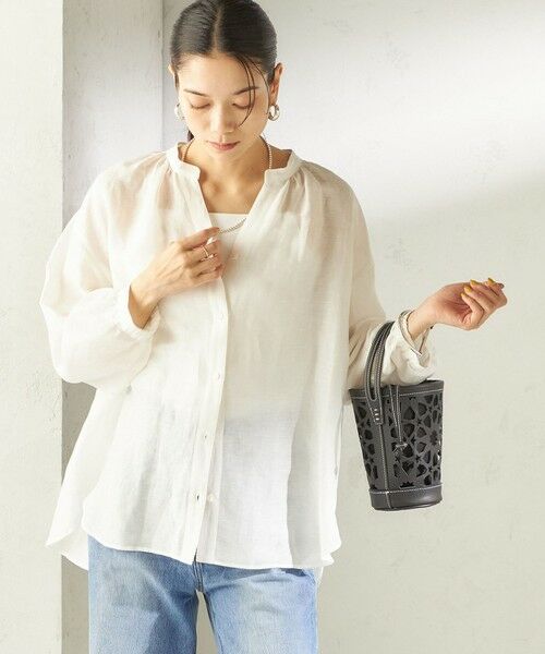 SHIPS / シップス シャツ・ブラウス | 《予約》〈手洗い可能〉IMPERIAL LINEN 混 バンドカラー スキッパー シャツ | 詳細13