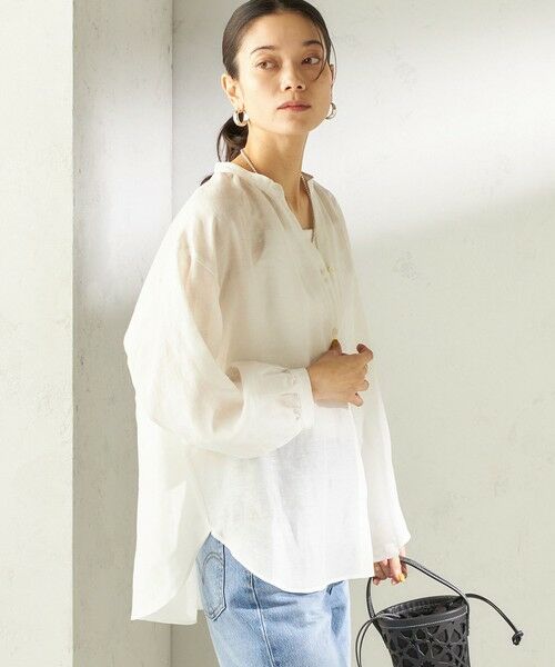 SHIPS / シップス シャツ・ブラウス | 《予約》〈手洗い可能〉IMPERIAL LINEN 混 バンドカラー スキッパー シャツ | 詳細15