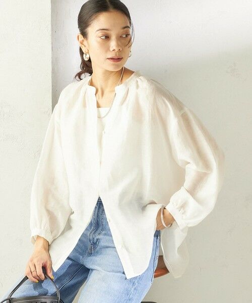 SHIPS / シップス シャツ・ブラウス | 《予約》〈手洗い可能〉IMPERIAL LINEN 混 バンドカラー スキッパー シャツ | 詳細16