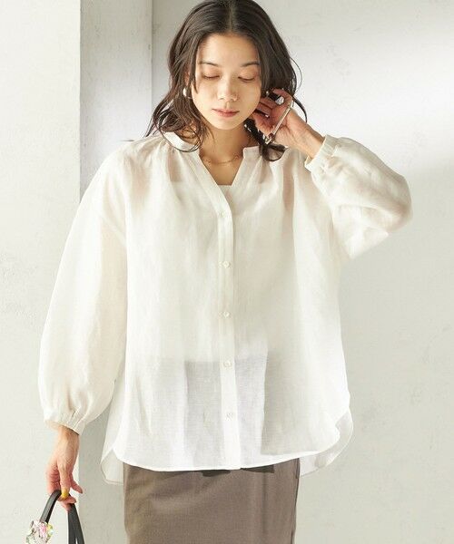 SHIPS / シップス シャツ・ブラウス | 《予約》〈手洗い可能〉IMPERIAL LINEN 混 バンドカラー スキッパー シャツ | 詳細19