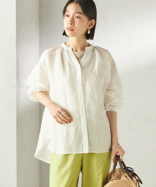 SHIPS / シップス シャツ・ブラウス | 《予約》〈手洗い可能〉IMPERIAL LINEN 混 バンドカラー スキッパー シャツ | 詳細6