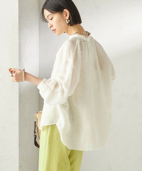 SHIPS / シップス シャツ・ブラウス | 《予約》〈手洗い可能〉IMPERIAL LINEN 混 バンドカラー スキッパー シャツ | 詳細8