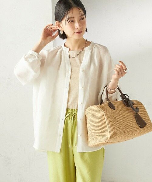 SHIPS / シップス シャツ・ブラウス | 《予約》〈手洗い可能〉IMPERIAL LINEN 混 バンドカラー スキッパー シャツ | 詳細9