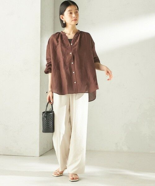 SHIPS / シップス シャツ・ブラウス | 《一部追加予約》〈手洗い可能〉IMPERIAL LINEN 混 バンドカラー スキッパー シャツ | 詳細24
