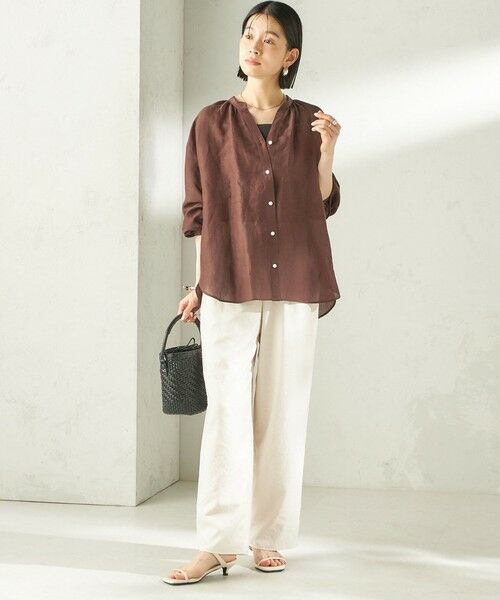 SHIPS / シップス シャツ・ブラウス | 《一部追加予約》〈手洗い可能〉IMPERIAL LINEN 混 バンドカラー スキッパー シャツ | 詳細25