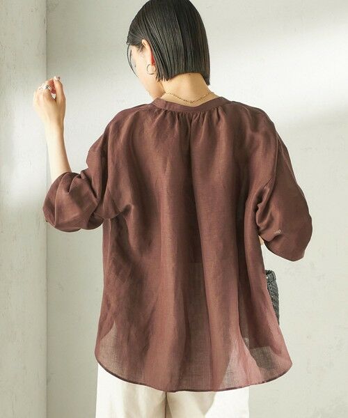 SHIPS / シップス シャツ・ブラウス | 《一部追加予約》〈手洗い可能〉IMPERIAL LINEN 混 バンドカラー スキッパー シャツ | 詳細30
