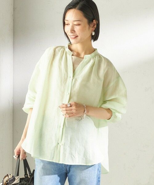 SHIPS / シップス シャツ・ブラウス | 《予約》〈手洗い可能〉IMPERIAL LINEN 混 バンドカラー スキッパー シャツ | 詳細28