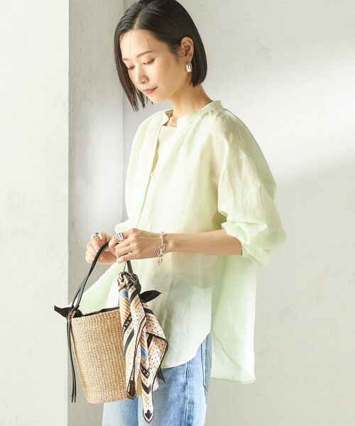 SHIPS / シップス シャツ・ブラウス | 《予約》〈手洗い可能〉IMPERIAL LINEN 混 バンドカラー スキッパー シャツ | 詳細29