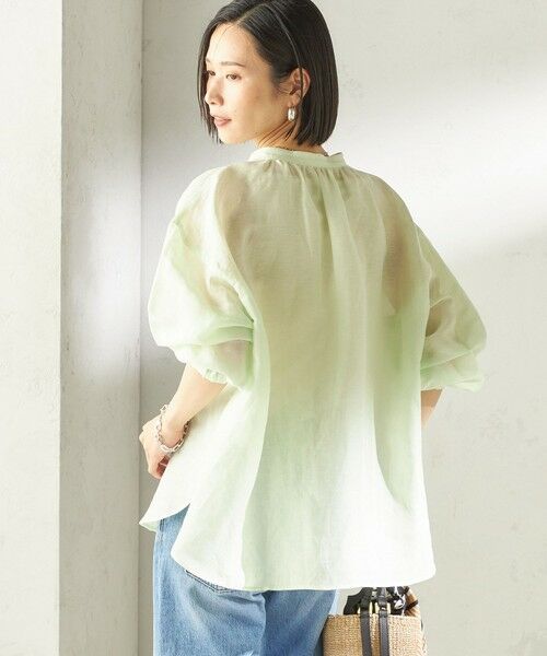 SHIPS / シップス シャツ・ブラウス | 《予約》〈手洗い可能〉IMPERIAL LINEN 混 バンドカラー スキッパー シャツ | 詳細30