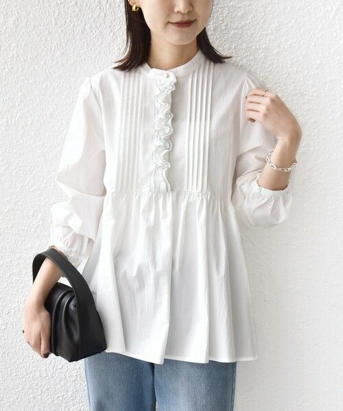 SHIPS / シップス シャツ・ブラウス | 《予約》【WEB限定】〈手洗い可能〉フリル 刺繍 ペプラム ブラウス | 詳細5