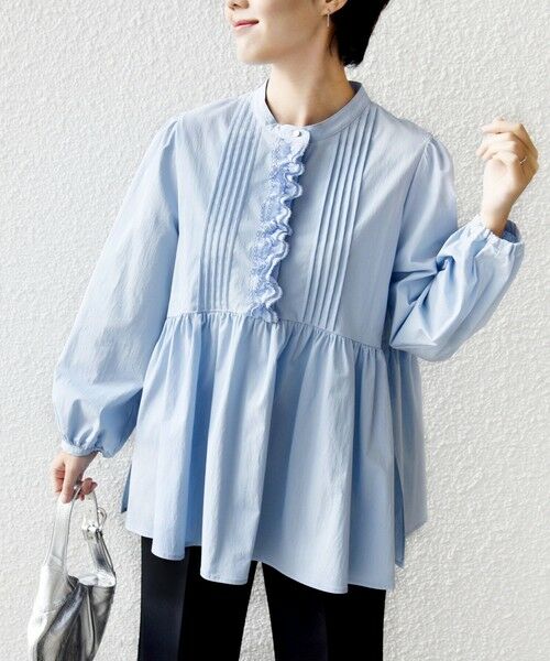 SHIPS / シップス シャツ・ブラウス | 《予約》【WEB限定】〈手洗い可能〉フリル 刺繍 ペプラム ブラウス | 詳細15