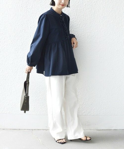 SHIPS / シップス シャツ・ブラウス | 《予約》【WEB限定】〈手洗い可能〉フリル 刺繍 ペプラム ブラウス | 詳細30