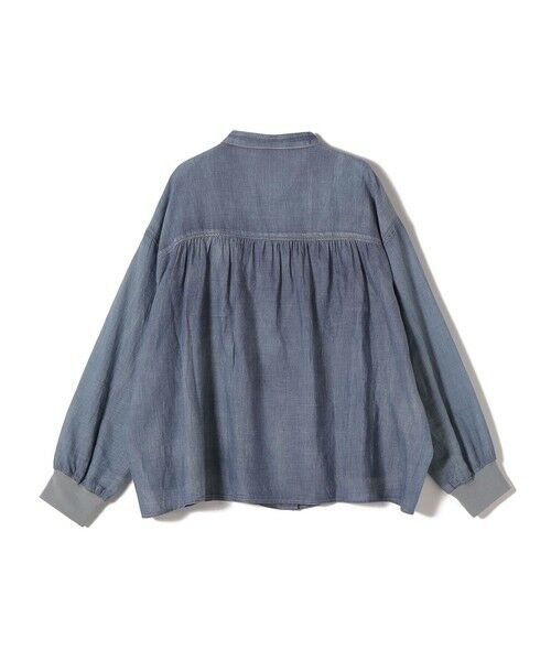 SHIPS / シップス シャツ・ブラウス | 《予約》〈手洗い可能〉シアー デニム 袖 リブ バンドカラー シャツ | 詳細9