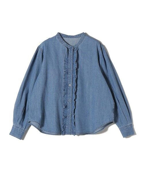 SHIPS / シップス シャツ・ブラウス | 《予約》【WEB限定】〈洗濯機可能〉ライトオンス フリル デニム シャツ | 詳細9
