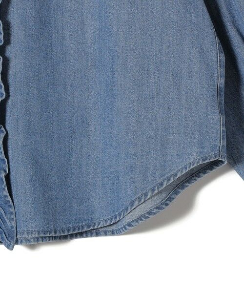 SHIPS / シップス シャツ・ブラウス | 《予約》【WEB限定】〈洗濯機可能〉ライトオンス フリル デニム シャツ | 詳細13