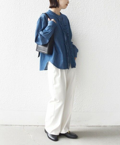 SHIPS / シップス シャツ・ブラウス | 《予約》【WEB限定】〈洗濯機可能〉ライトオンス フリル デニム シャツ | 詳細22