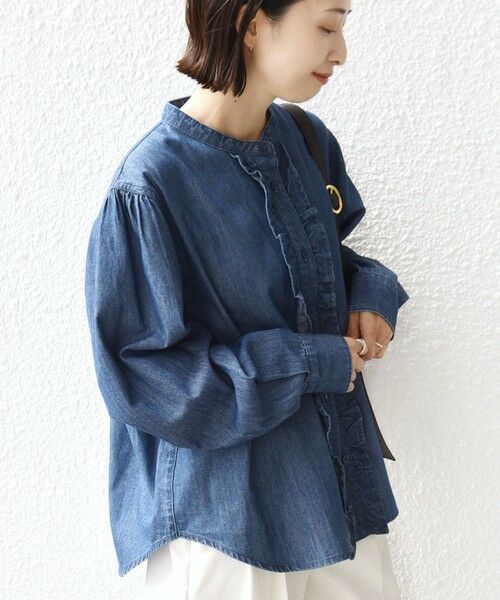 SHIPS / シップス シャツ・ブラウス | 《予約》【WEB限定】〈洗濯機可能〉ライトオンス フリル デニム シャツ | 詳細27