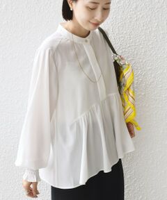 SHIPS / シップス シャツ・ブラウス | 《予約》【WEB限定】〈手洗い可能〉ドット 花柄 袖 シャーリング ブラウス