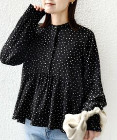 SHIPS / シップス シャツ・ブラウス | 《予約》【WEB限定】〈手洗い可能〉ドット 花柄 袖 シャーリング ブラウス