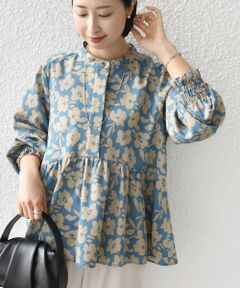 SHIPS / シップス シャツ・ブラウス | 《予約》【WEB限定】〈手洗い可能〉ドット 花柄 袖 シャーリング ブラウス